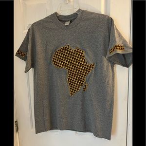 Shirt accented with African fabric